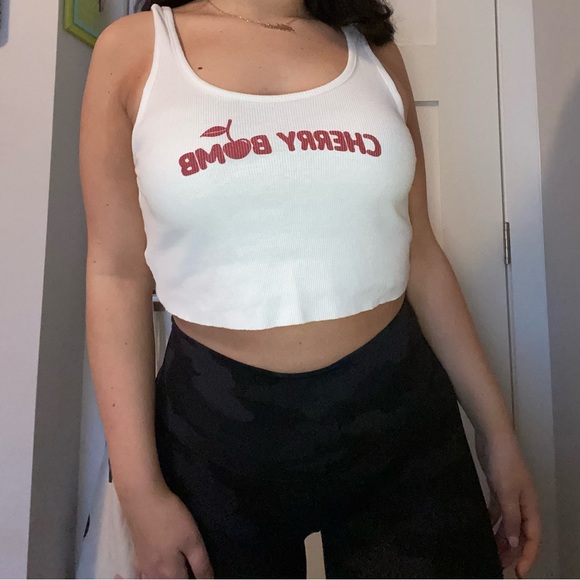 Ribbed “Cherry Bomb” Crop Top - Picture 1 of 2